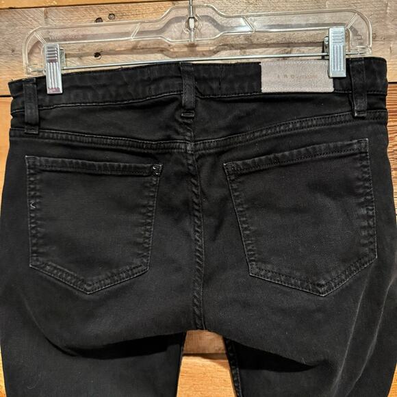 IRO Bliris Ajuste Cropped Distressed Mid-Rise Straight-Leg Jeans Black Size 29 - Picture 10 of 12